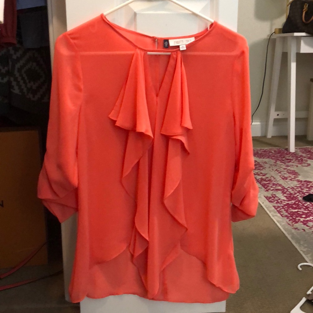 flowy coral top - wore once!